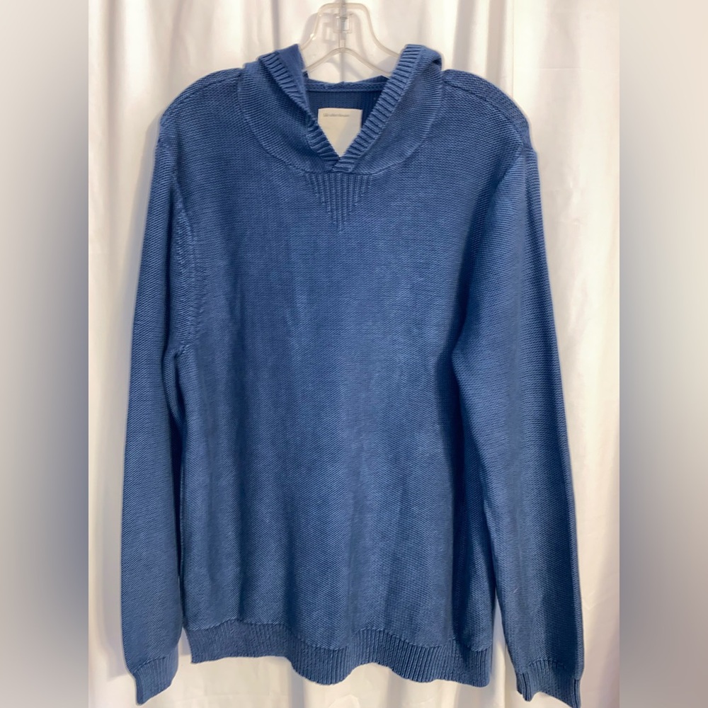 Life After Denim Cadet Blue Awash Heavyweight Cotton Hooded Sweater Sz L